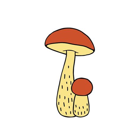 Premium Vector Orange Cap Boletus Mushrooms Hand Drawn Illustration