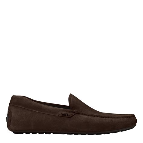 Boss Suede Leather Moccasins Men Dark Brown 201 Flannels