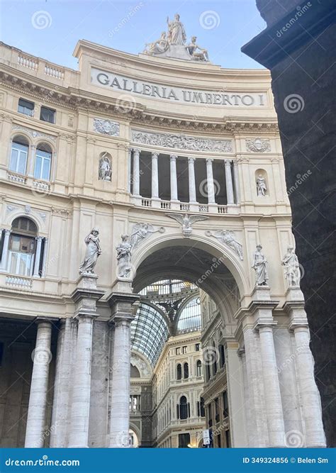 Naples, Italy - July 31 2022: Architectural View of Galleria Umberto I
