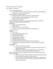 Abnormal Psychology Exam 1 Study Guide Docx Abnormal Psychology Exam