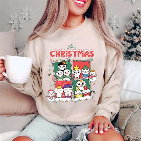 Ateez Christmas Sweatshirt Kpop Chirstmas T Shirt Cute Ateez Members