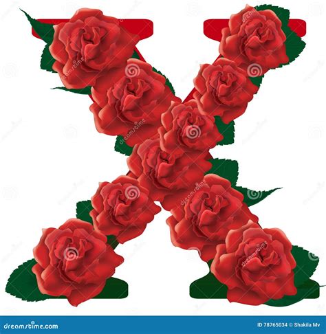 Illustration De Roses Rouges De La Lettre X Photo Stock Illustration