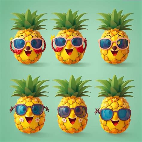 Premium Photo Cute Pineapple Wearing Glasses Cartoon Vector Icon Illustration Summer Fruit