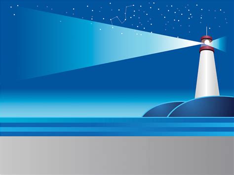 Sea Lighthouse Powerpoint Templates - Blue, Objects Backgrounds