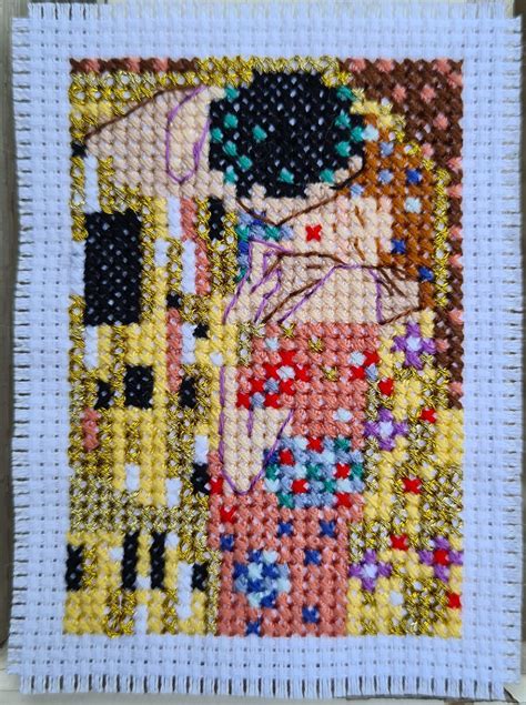 Modern Cross Stitch Pattern Tiny Gustav Klimt The Etsy In 2022