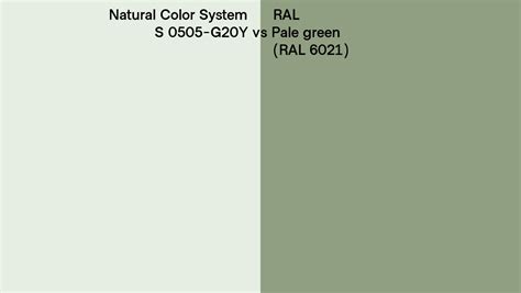 Natural Color System S G Y Vs Ral Pale Green Ral Side By