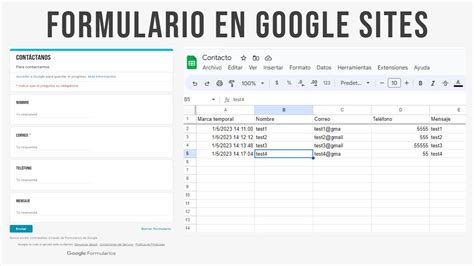 Como Crear Un Formulario De Contacto En Google Sites Youtube