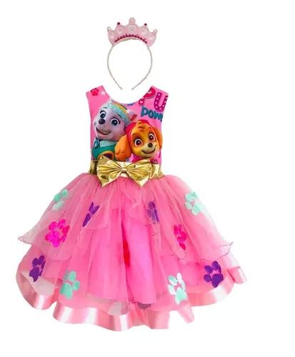 Vestido Disfraz Bebe Niña Personajes Animados Paw Patrol Sky Princesa