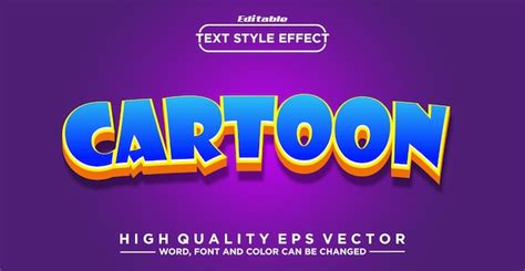 Efecto De Estilo De Texto De Dibujos Animados Editable Vector Premium