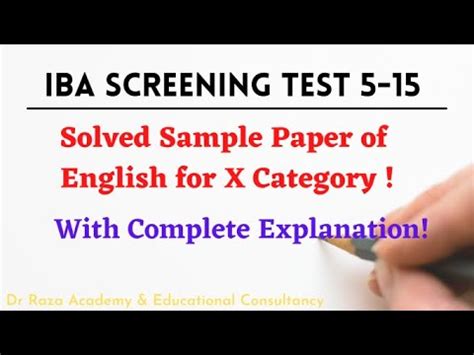 Iba Screening Test Bps To English Sample Paper Solved With