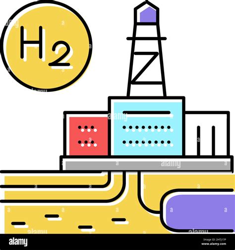 Factory Hydrogen Color Icon Vector Illustration Stock Vector Image