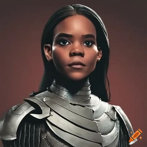 Satirical Illustration Of Candace Owens As A Knight On Craiyon