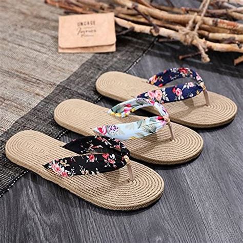 BAOFUBA Damen Sandalen Sommer Flach Elegant Strohschuhe Sandaletten