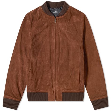 Apc Suede Bomber Jacket Brown End Gb