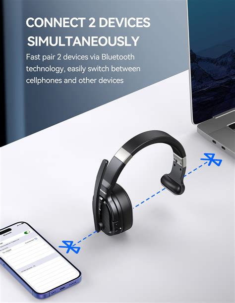 Tecknet Trucker Over Ear Bluetooth Headset Ai Noise Canceling With Dongle