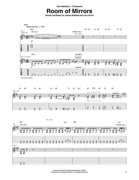 Room Of Mirrors Sheet Music For Guitar