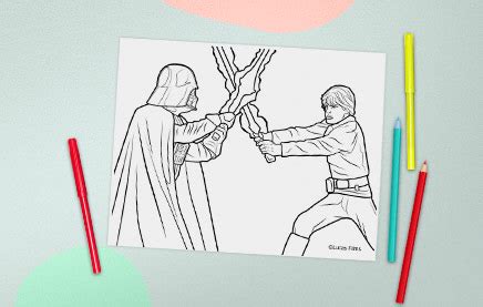 Coloriage Star Wars Le Combat De Dark Vador Luke Skywalker La