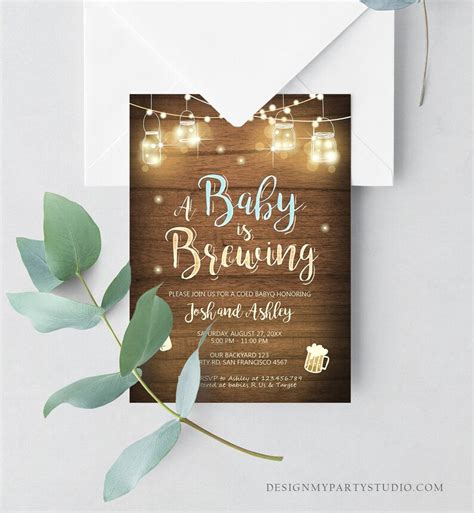 Editable A Baby Is Brewing Invitation Bottle And Beers Baby Etsy