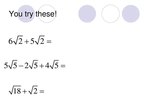 Ppt Adding And Subtracting Square Roots Powerpoint Presentation Free