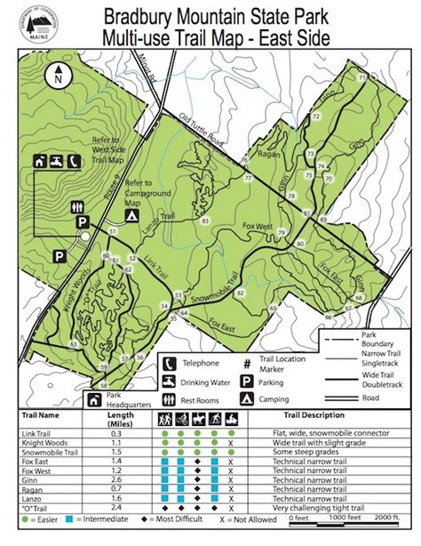 Bradbury Mountain Park Maps | Bradbury Mountain State Park