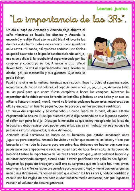 La Importancia De Las 3rs Leemos Juntos Un Día El Papá De Armando Y Amanda Dejó Abierto El