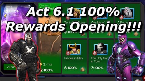 Act 61 100 Rewards Opening Marvel Contest Of Champions Youtube