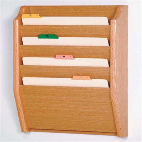 Wooden Mallet 4 Pocket Legal Size Wall File Holder in Light Oak ...