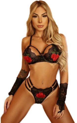 Ensemble Complet De Lingerie Rotique Sexy En Dentelle Avec Broderie