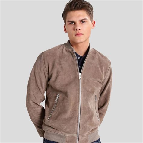 Men's Zipper Suede Leather Jacket