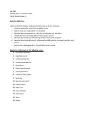 Cjc Chapter Study Guide Doc Cjc Introduction To Criminal