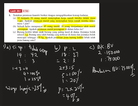 Jalan Kerja Buku Teks Matematik Tingkatan 1 T1 BAB 4 Nisbah Kadar Dan