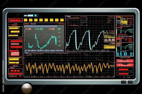 Oscilloscope waveform on its screen. Generative AI Stock Illustration ...