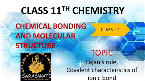 Fajan S Rule Covalent Characteristics Of Ionic Bond Class 11th CBSE