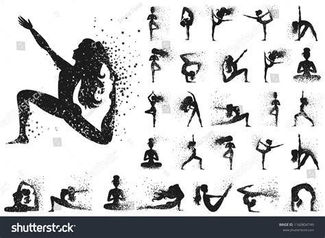 Yoga Silhouette Collection Set Sport Fitness Stock Vector (Royalty Free) 1160804749 | Shutterstock