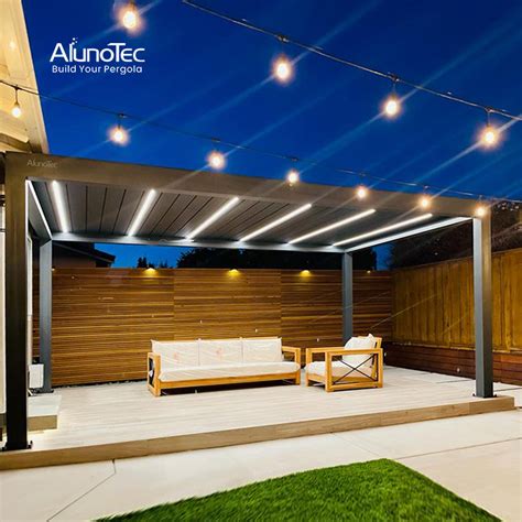 AlunoTec Waterproof Aluminum Pergolas Garden Gazebo Metal Pergola With