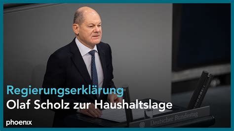 Regierungserklärung Kanzler Scholz zur Haushaltslage danach