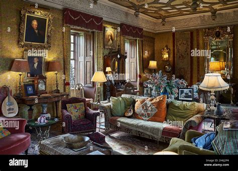 The Opulent Living Room Of An English Historic House Stock Photo Alamy