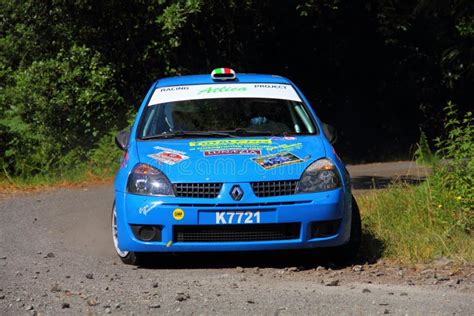 Rally Car Renault Clio Climb Race In Chiavari Leivi Uphill September