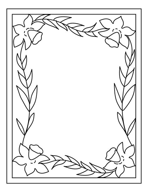 Nice Flower Border Coloring Page Doodle Borders Clip Art Borders Porn