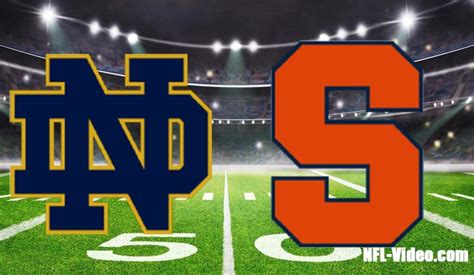 Notre Dame Vs Syracuse Football Week 9 2022 Full Game Replay Ncaa