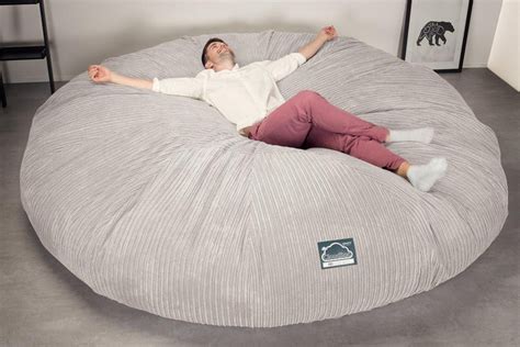 Lounge Pug Massive Size Titanic Xxxxxl Memory Foam Giant Bean Bag Sofa Cord Ivory Cloudsac 5000