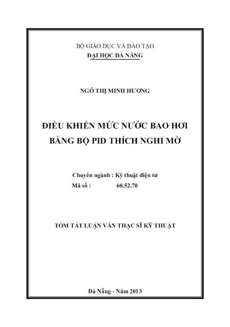 PDF ĐIỀU KHIỂN MỨC NƯỚC BAO HƠI BẰNG BỘ PID THÍCH NGHI MỜ DOKUMEN TIPS