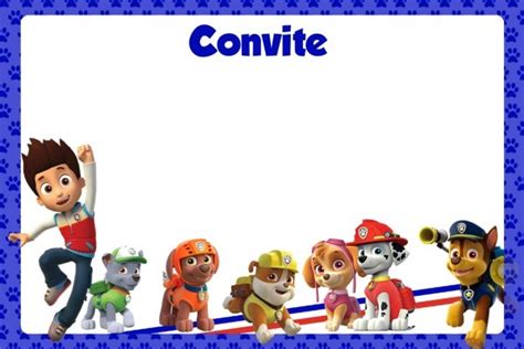 Convite Patrulha Canina Em Branco - Convites em branco da patrulha canina – Mixwhite.net