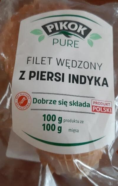 Filet wędzony z piersi indyka Pikok Pure kalorie kJ i wartości