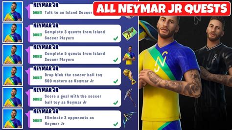 Fortnite Complete Neymar Jr Quests Guide How To Unlock All Neymar Jr Rewards Youtube