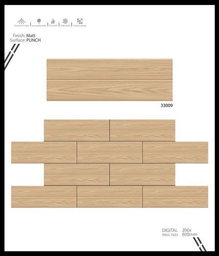 Ceramic Mosaic Elevation 33009 Wooden Strip Series 15 Matt Finish Wall