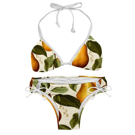 Thanksgiving Pear Detachable Sponge Adjustable Strap Bikini Set Two