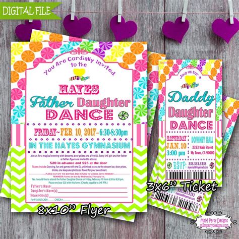 Father Daughter Dance Invitation Daddy Daughter Luau Dance Etsy