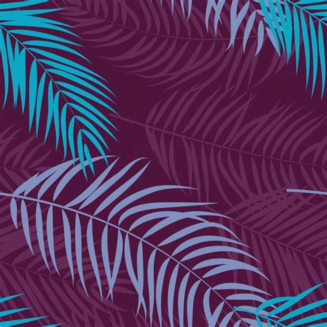 Beautifil Palm Tree Leaf Silhouette Seamless Pattern Background Vector