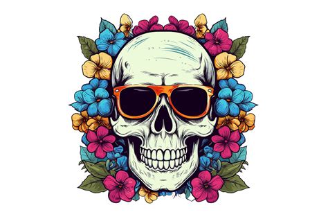 Skull and Flower Clipart Graphic by Illustrately · Creative Fabrica